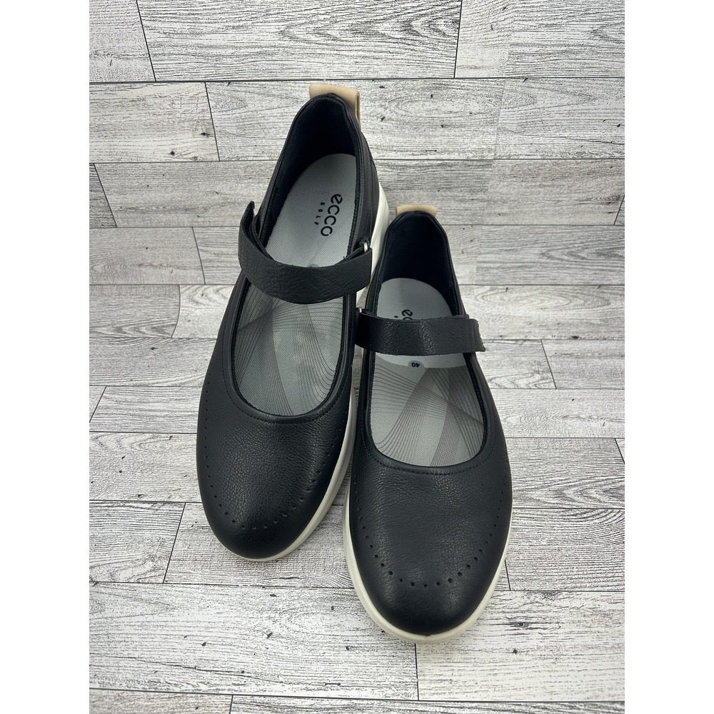 Ecco Golf Shoes‎ Womens Size 9 Black Mary Jane Comfort Walking Leather Strap 40